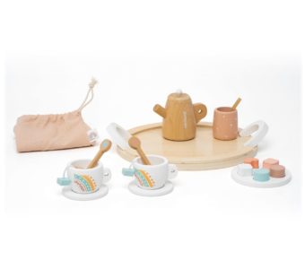 Dolls wooden tea set