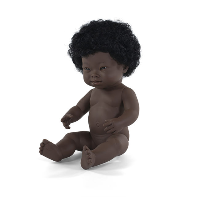 Muñeca africana síndrome down 38cm