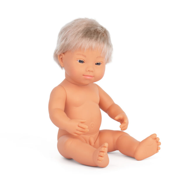 Baby Doll Caucasian Boy with Down Syndrome 38 cm