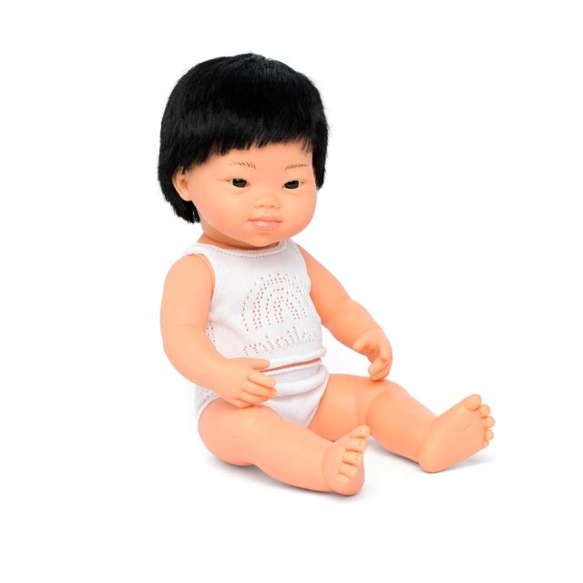 Muñeco Bebé Asiático con Síndrome de Down 38cm (Chico) (Estuche)