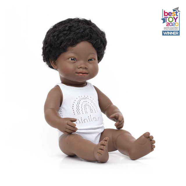 Baby Doll African Boy with Down Syndrome 38 cm