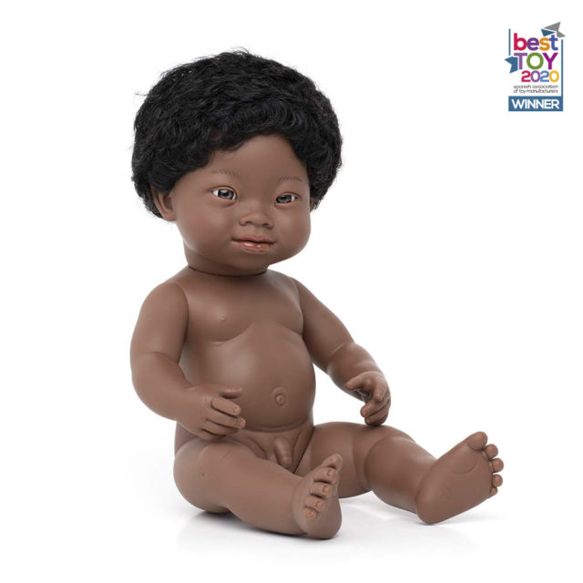 Baby Doll African Boy with Down Syndrome 38 cm
