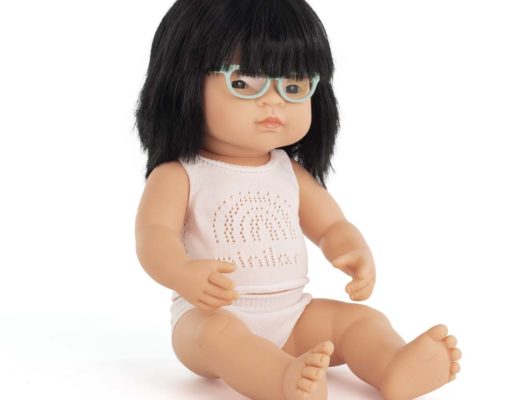 Baby Doll Asian Girl with Glasses 38 cm