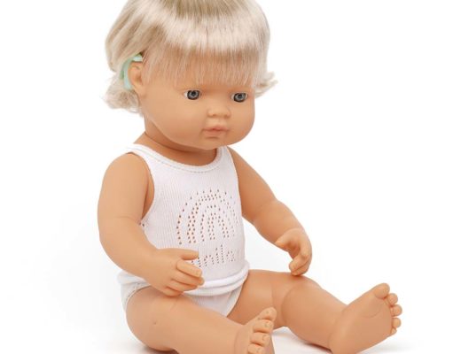 Baby Doll Caucasian Girl with Hearing implant 38cm