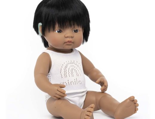Baby Doll Hispanic Boy with Hearing implant 38 cm
