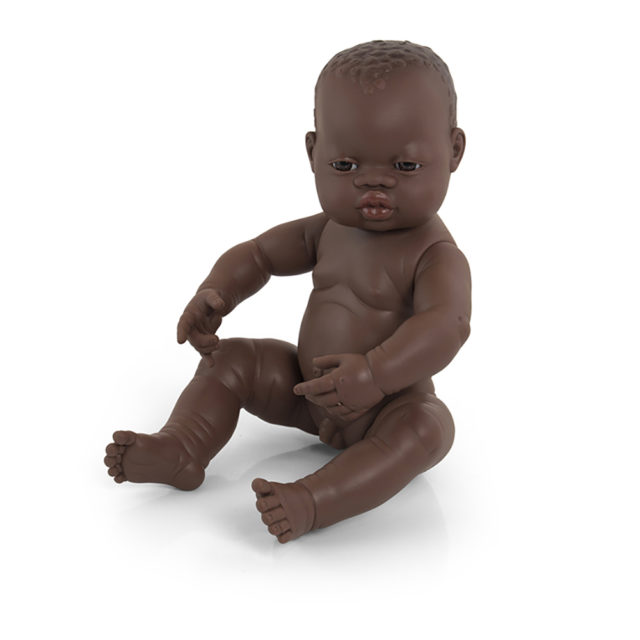 NEWBORN DOLL AFRICAN BOY 40CM