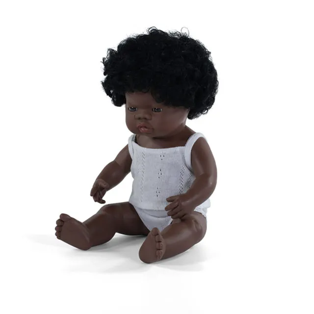 BABY DOLL AFRICAN GIRL 38 CM