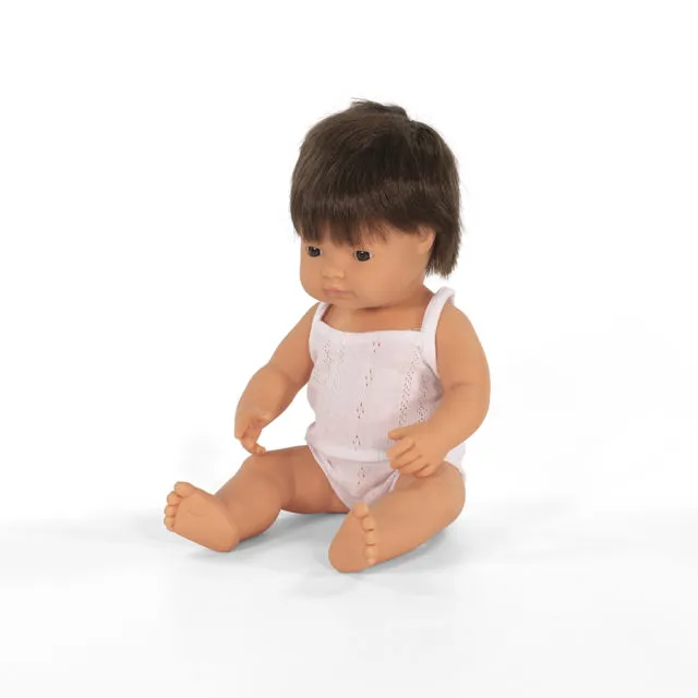 Muñeco caucásico moreno 38 cm (ropa interior)